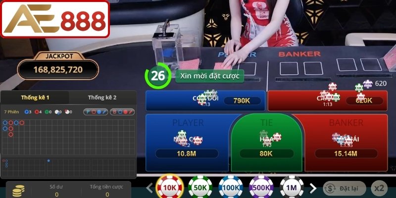 Cách bắt đầu một ván Baccarat AE888 online